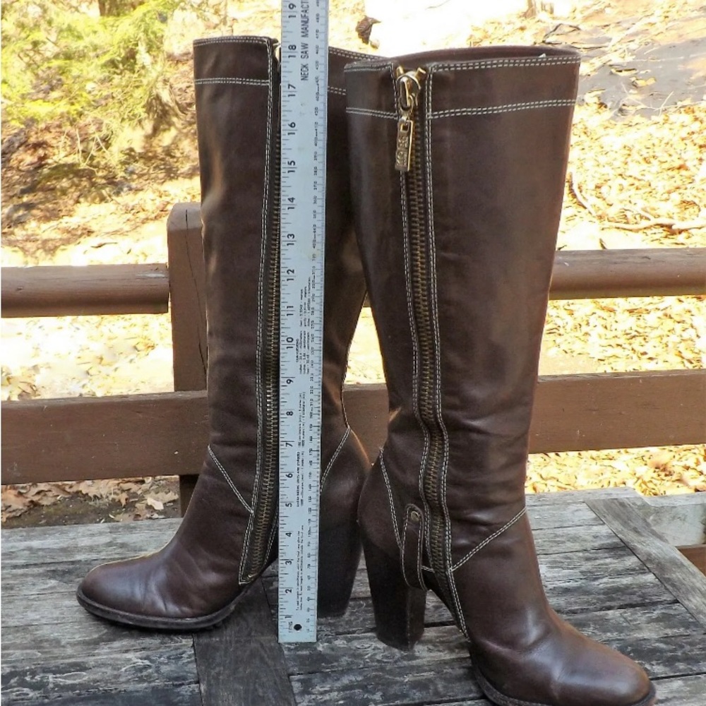 Michael Kors Women's Brown Leather Knee High Boots - Size 9.5M NO FLAWS